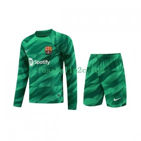 Fußballtrikots FC Barcelona Torwart Kinder Heim Trikotsatz 2023-2024 Langarm